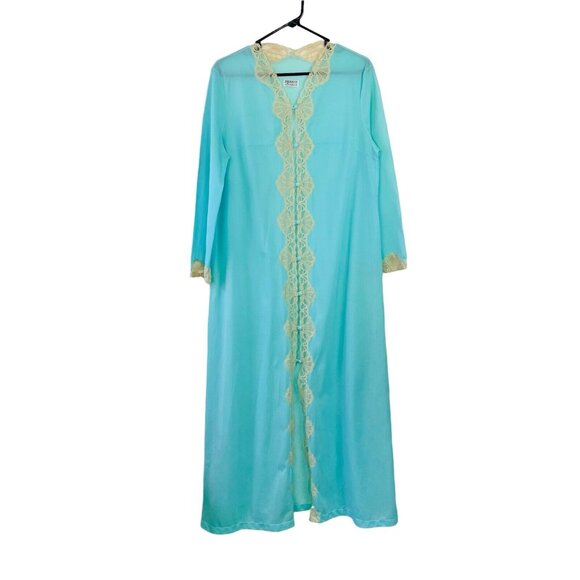 Vintage 1970 Emilio Pucci Formfit Rogers Blue mint Nightgown Robe M medi… - Picture 1 of 10